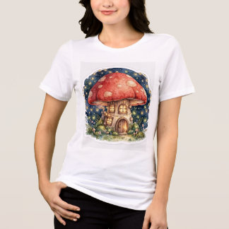 T-shirt En Tri-matière Maison Champignon Magique - Forêt Enchantée