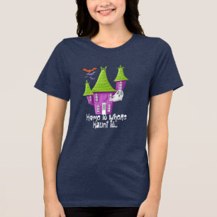 T-shirt En Tri-matière Maison hantée, Fantôme de chauves-souris Halloween
