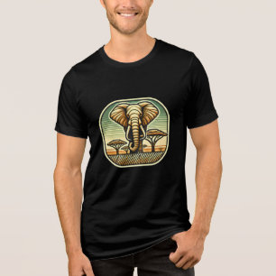 T-shirt En Tri-matière Majesté des éléphants : Chemise d'art africaine Sa