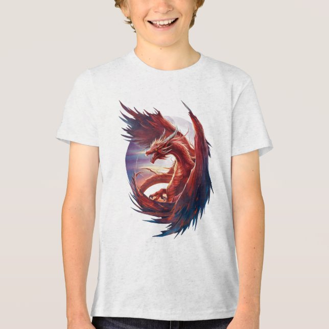 T-shirt En Tri-matière Majestic Fire Dragon - Imaginaire épique (Recto)