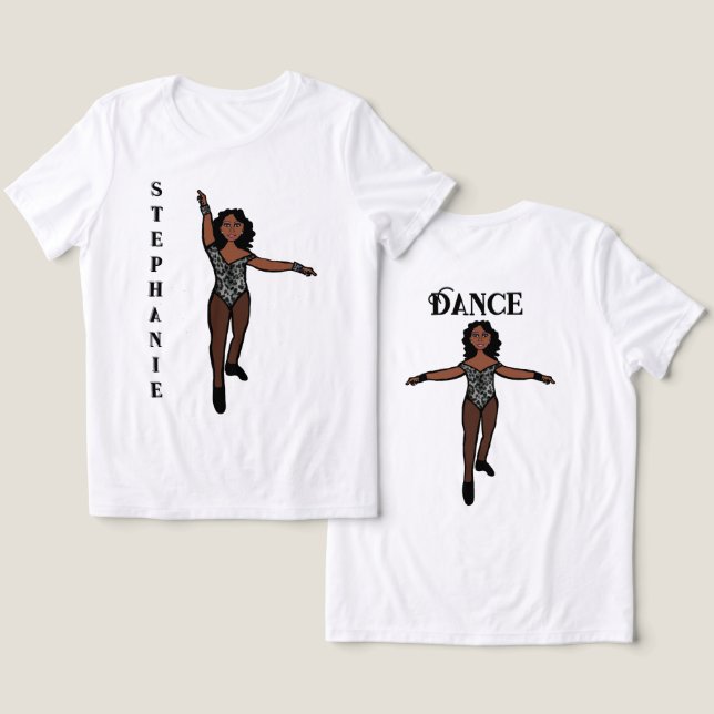 T-shirt En Tri-matière Majorette/ Danseur Tee Animal Noir (Design Recto & Verso)