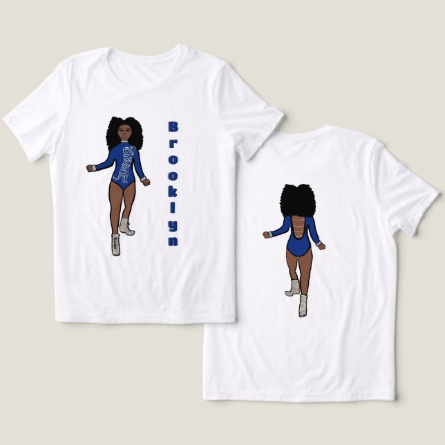 T-shirt En Tri-matière Majorette / Danseuse Tee Bleu Tigre D'Argent A (Design Recto & Verso)