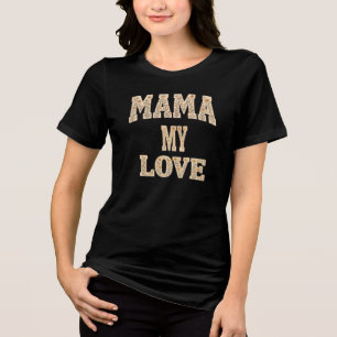 T-shirt En Tri-matière MAMA MON AMOUR Typographie Florale Fleurs Sauvages