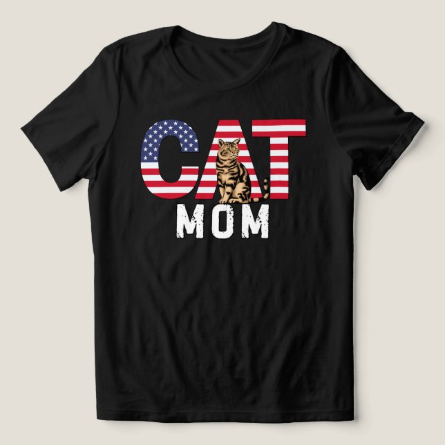 T-shirt En Tri-matière Maman américaine de chat (Design Recto)