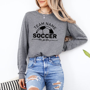 T-shirt En Tri-matière Maman de footballeuse Équipe personnalisée Gris Ma