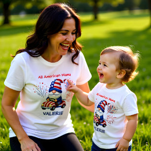 T-shirt En Tri-matière Maman Gnome Patriotique Mignonne
