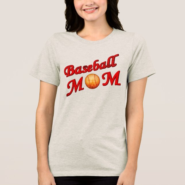 T-shirt En Tri-matière Maman mignonne de baseball (Recto)