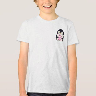T-shirt En Tri-matière Manchot heureux tenant un panneau à personnaliser