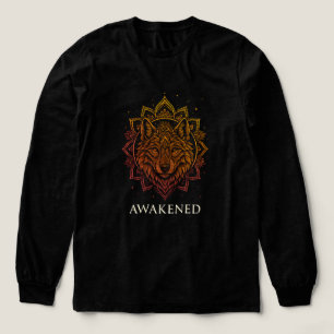 T-shirt En Tri-matière Mandala de loup éveillé, dessin spirituel
