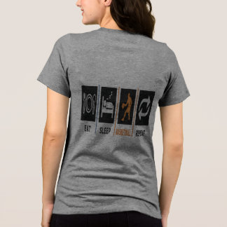 T-shirt En Tri-matière Manger Dormir Basket-ball Répéter Femme Impression