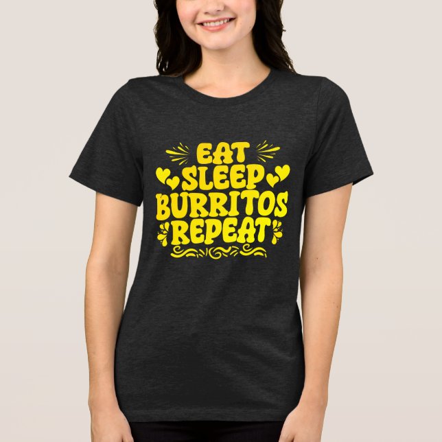 T-shirt En Tri-matière mangez le sommeil burritos répéter (Recto)