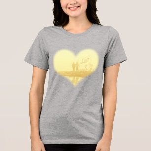 T-shirt En Tri-matière Mariage de la plage de Coeur Jaune