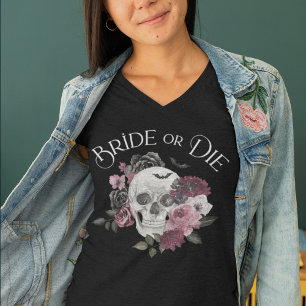 T-shirt En Tri-matière Marie ou Floral Skull Chic Enterrement de Vie de J