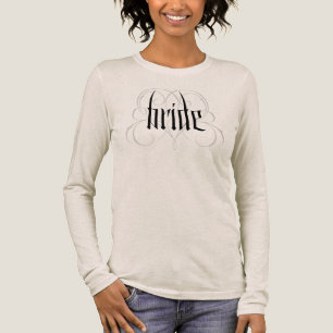 T-shirt En Tri-matière Mariée Biker Chic Lettre Main Mariage Répétition