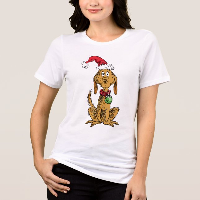 T-shirt En Tri-matière Max the Dog in Santa Hat (Recto)