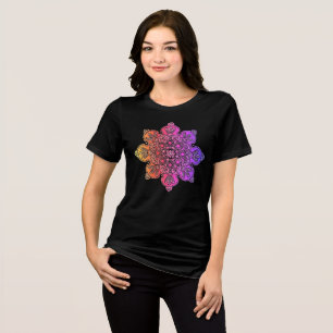 T-shirt En Tri-matière Médaillon noir Boho Tee-Shirt