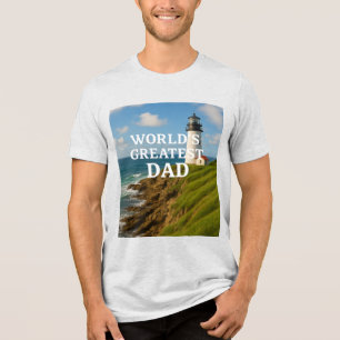 T-shirt En Tri-matière Meilleur Papa du monde - Édition Calme Côtier