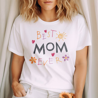 T-shirt En Tri-matière Meilleure maman jamais | Fun Colorful Clipart Fête