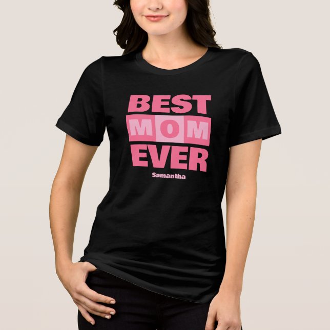 T-shirt En Tri-matière Meilleure maman jamais nom personnalisé (Recto)