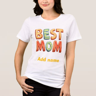 T-shirt En Tri-matière Meilleure Maman Lettres Block Colorées - Maman Mig