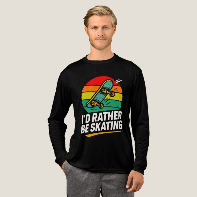 T-shirt En Tri-matière Mens funny skateboarding  (Recto complet)