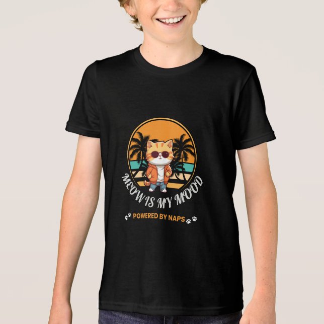T-shirt En Tri-matière Meow Is My Mood (Recto)