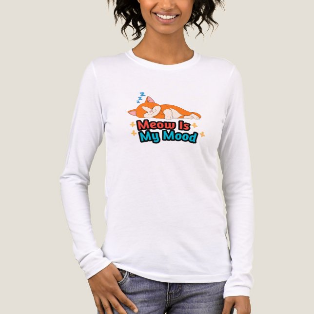 T-shirt En Tri-matière Meow Is My Mood Cat Funny (Recto)