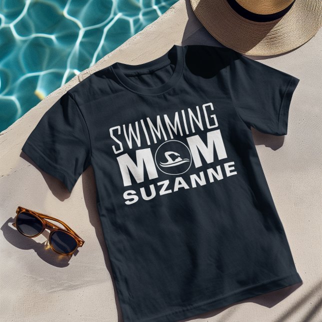 T-shirt En Tri-matière Mère de natation Personnalisée Équipe Parent (Créateur téléchargé)