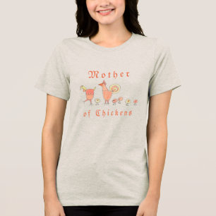 T-shirt En Tri-matière Mère des poulets Illustré Ferme Girl