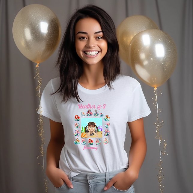 T-shirt En Tri-matière Mermaids Thème Enfants Photo Anniversaire Fête mam (Créateur téléchargé)