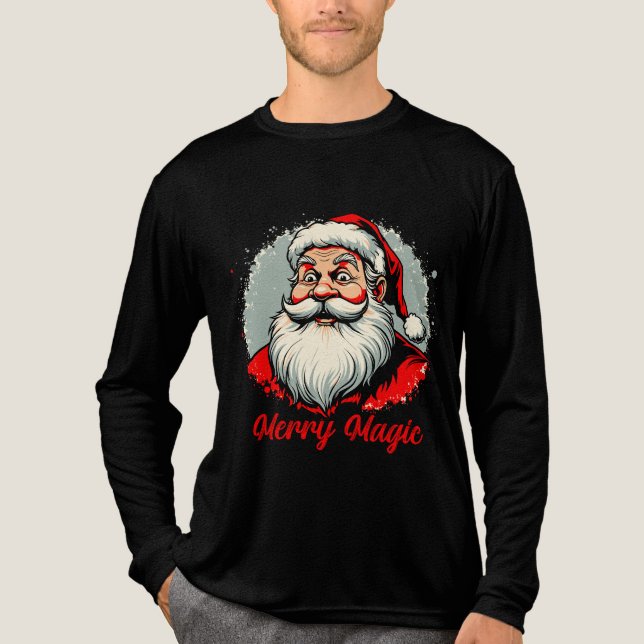 T-shirt En Tri-matière Merry Magic Santa Christmas Design (Recto)
