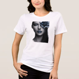 T-shirt En Tri-matière Metallic Midnight Rose Portrait Dark Floral