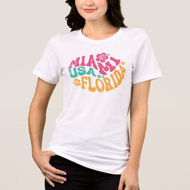 T-shirt En Tri-matière Miami Florida USA  (Recto)