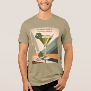 T-shirt En Tri-matière Mid Century Modern Art Shamrock Martini Sláinte!