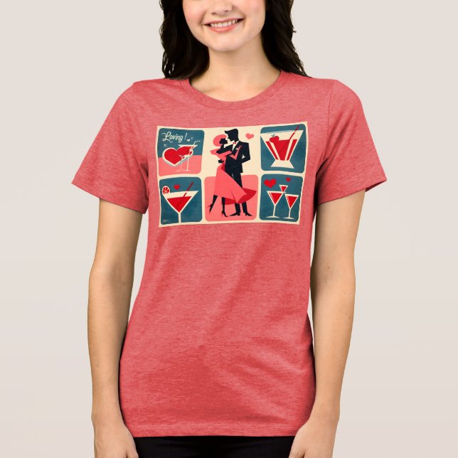 T-shirt En Tri-matière Mid Century Valentine Dancing Couple (Recto)