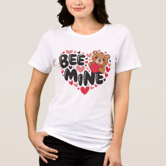 T-shirt En Tri-matière Mignon ours en peluche Bee Mine pour la Saint-Vale