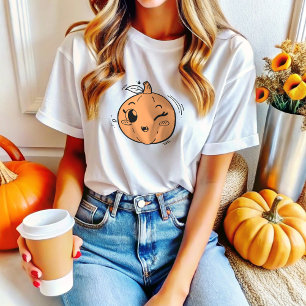 T-shirt En Tri-matière Mignonne fille Jack-o'-lantern visage Citrouille