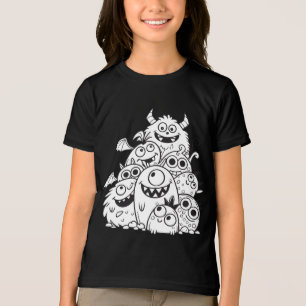 T-shirt En Tri-matière Mignons personnages de dessin animé monstre illust