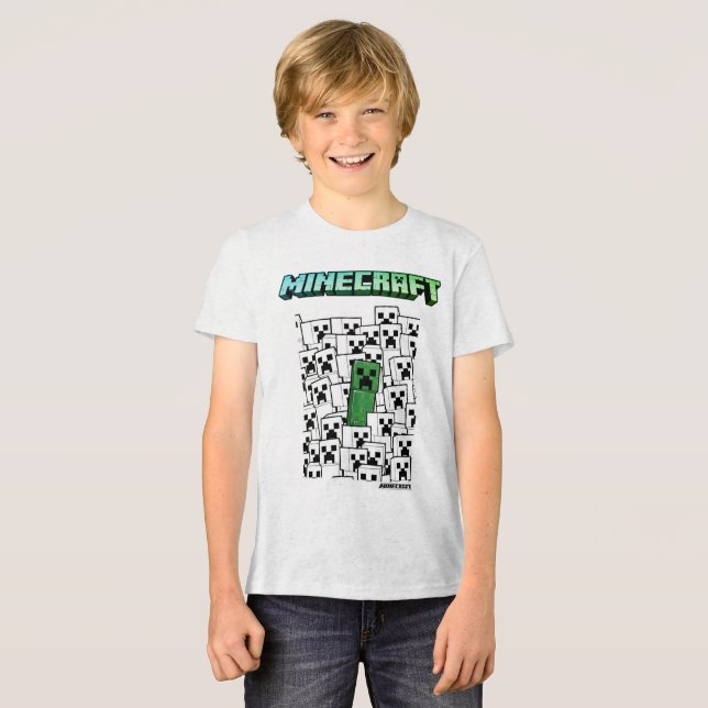 T-shirt En Tri-matière Minecraft Boys Mesh Print Tee - Blanc (Recto plein)