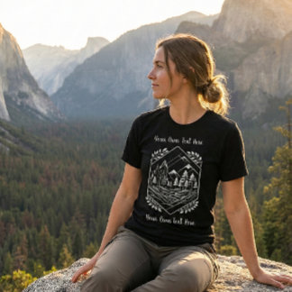 T-shirt En Tri-matière Minimalist Hiker Mountain Crest Your Text Design