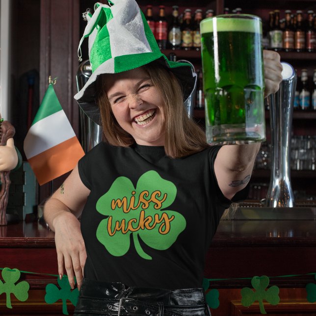 T-shirt En Tri-matière Miss Lucky St. Patrick's Day Green (Créateur téléchargé)