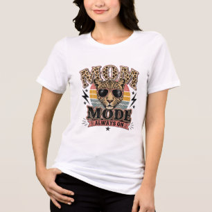 T-shirt En Tri-matière Mode Maman Toujours Allumé Rétro Léopard Fête des 