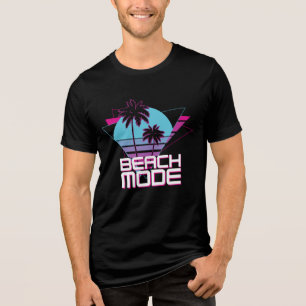 T-shirt En Tri-matière Mode Plage Palmiers Rétro Coucher de Soleil