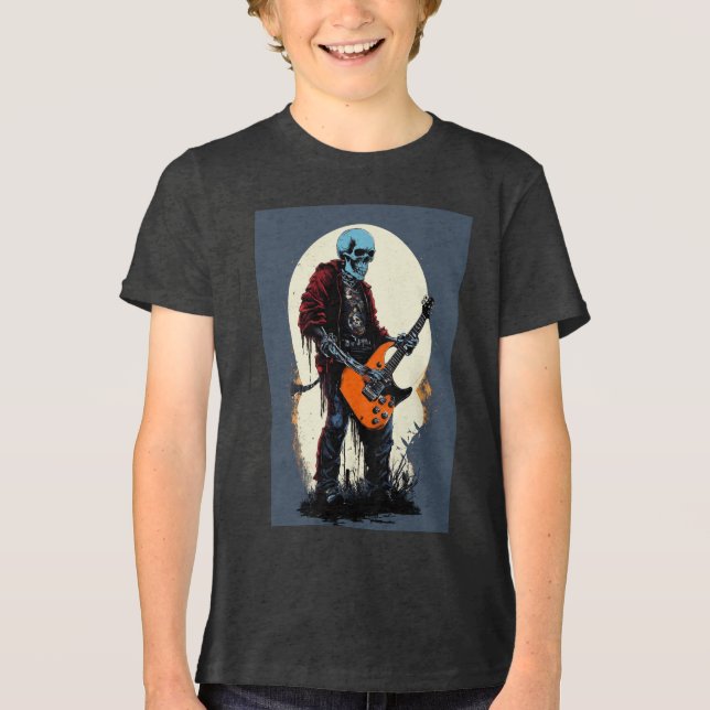 T-shirt En Tri-matière Modèle T-shirt Rock & Roll Skull (Recto)