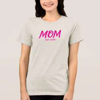 T-shirt En Tri-matière Modern Pink Script Established Mom