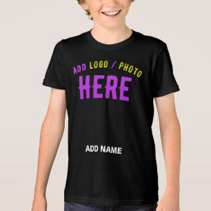 T-SHIRT EN TRI-MATIÈRE MODERNE ET MODERNE PERSONNALISABLE NOIR VÉRIFIÉ