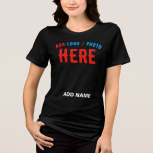 T-SHIRT  EN TRI-MATIÈRE MODERNE ET MODERNE PERSONNALISABLE NOIR VÉRIFIÉ