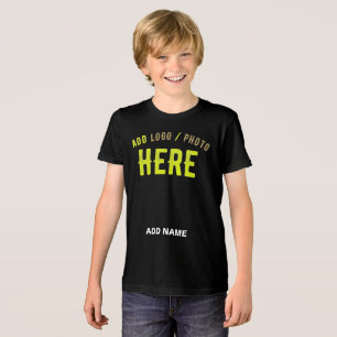 T-SHIRT EN TRI-MATIÈRE MODERNE ET MODERNE PERSONNALISABLE NOIR VÉRIFIÉ