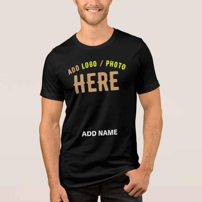 T-SHIRT  EN TRI-MATIÈRE MODERNE ET MODERNE PERSONNALISABLE NOIR VÉRIFIÉ (Recto)
