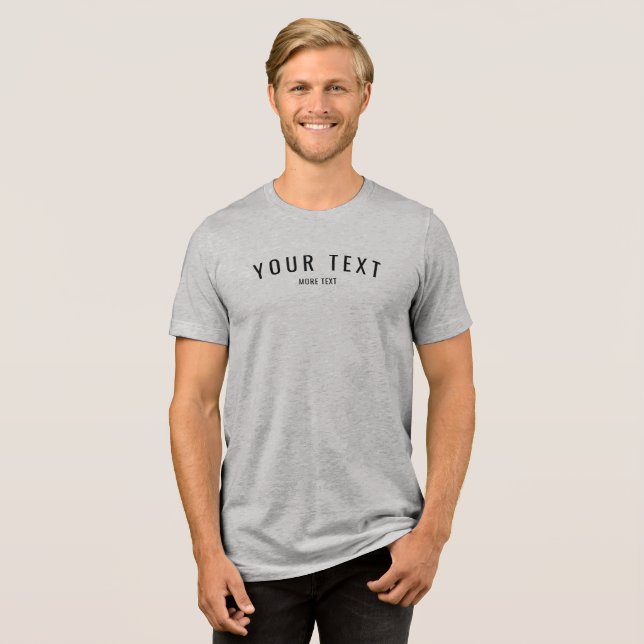 T-shirt En Tri-matière Moderne Simple Custom Mens Athletic Grey Triblend (Recto plein)